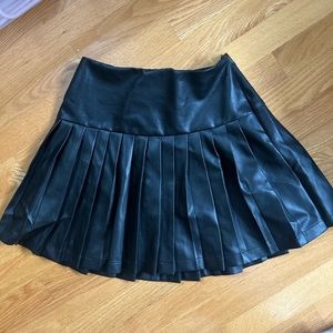 Leather miniskirt!